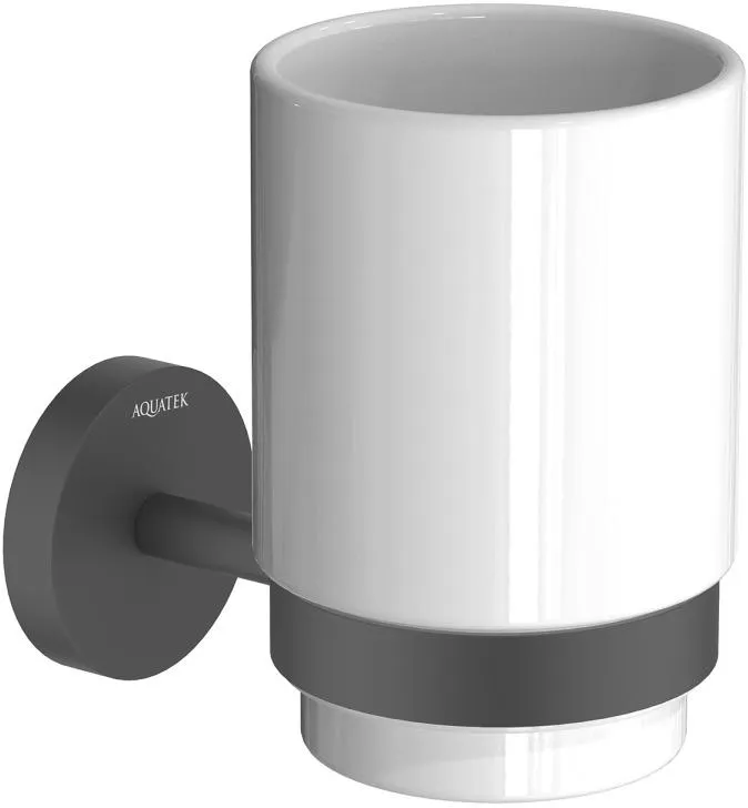 AQ4604MB БЕТТА стакан с держателем, матовый черный