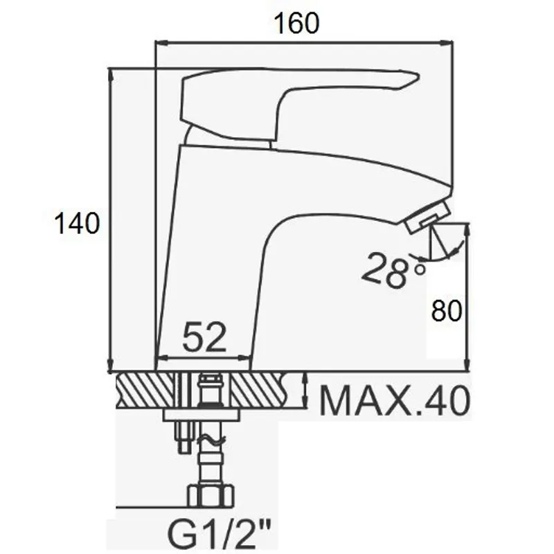 Смеситель для раковины D-Lin D110422, хром