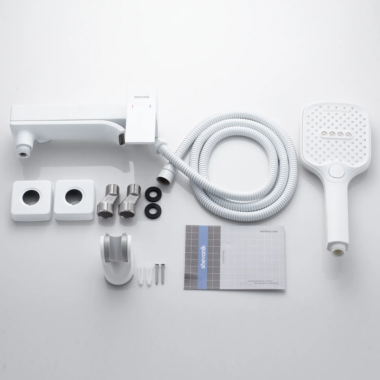 Смеситель для ванны Shevanik S4002C, белый