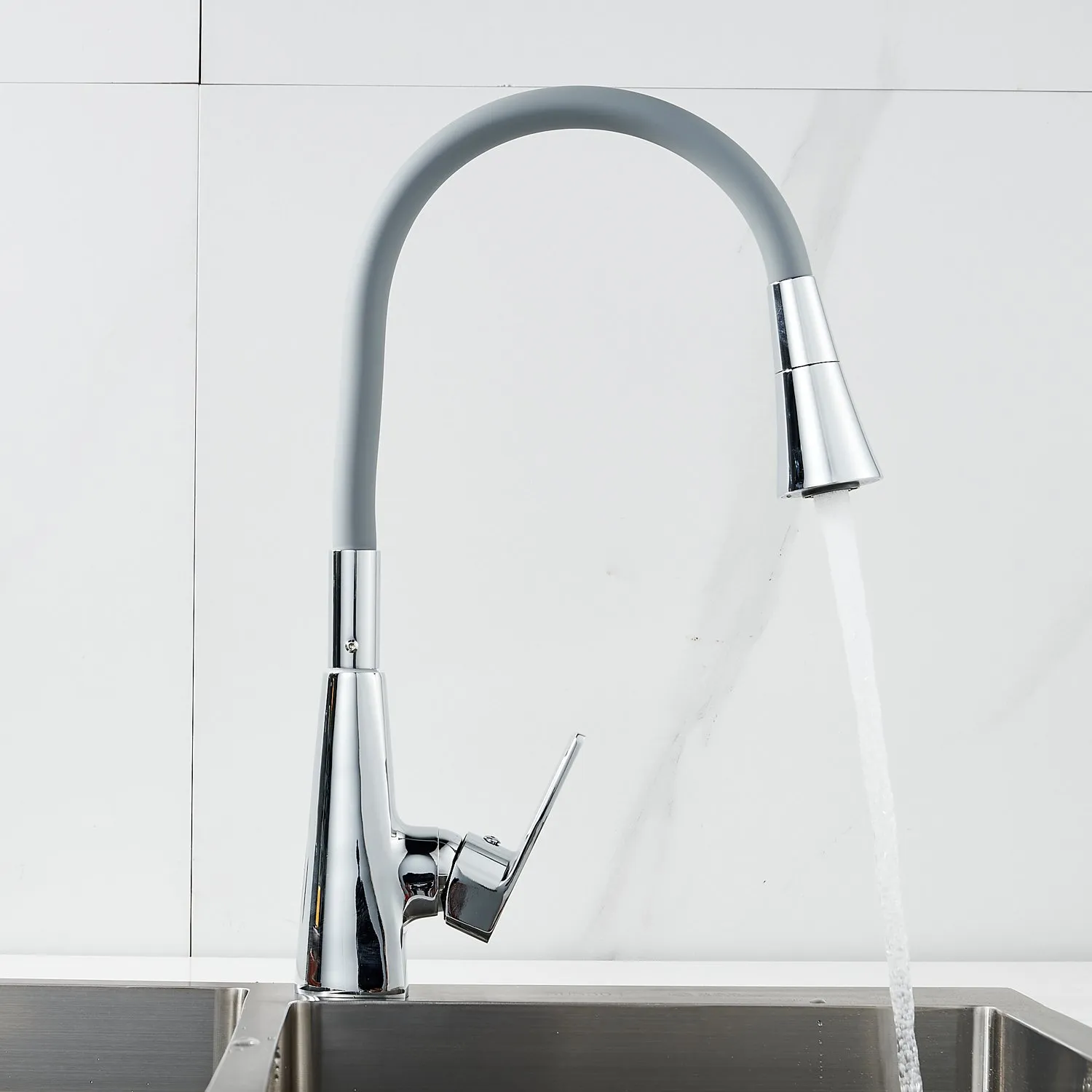 Смеситель для кухни с гибким изливом Raffine F313-9, хром