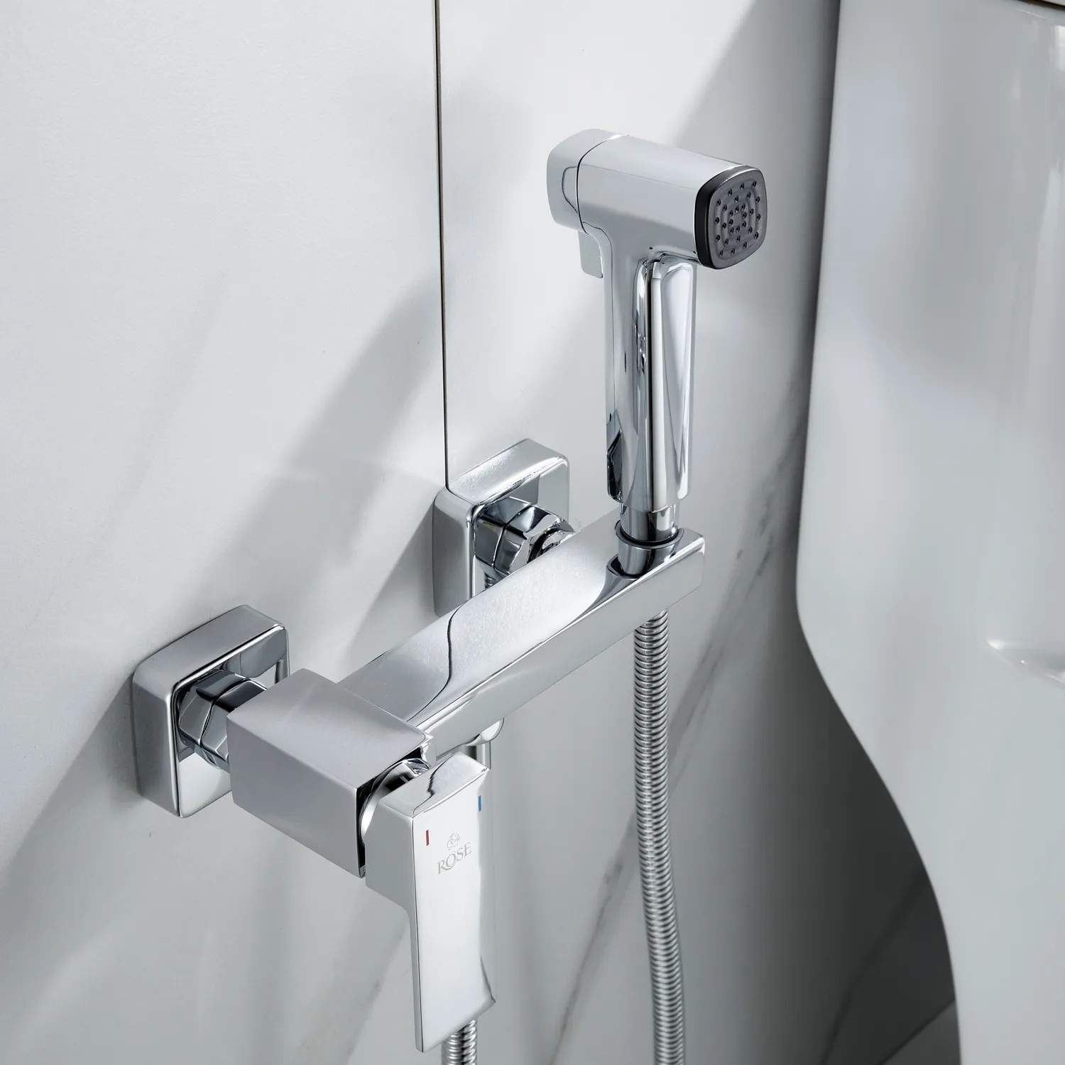 Гигиенический душ со смесителем Rose R2805-1, хром