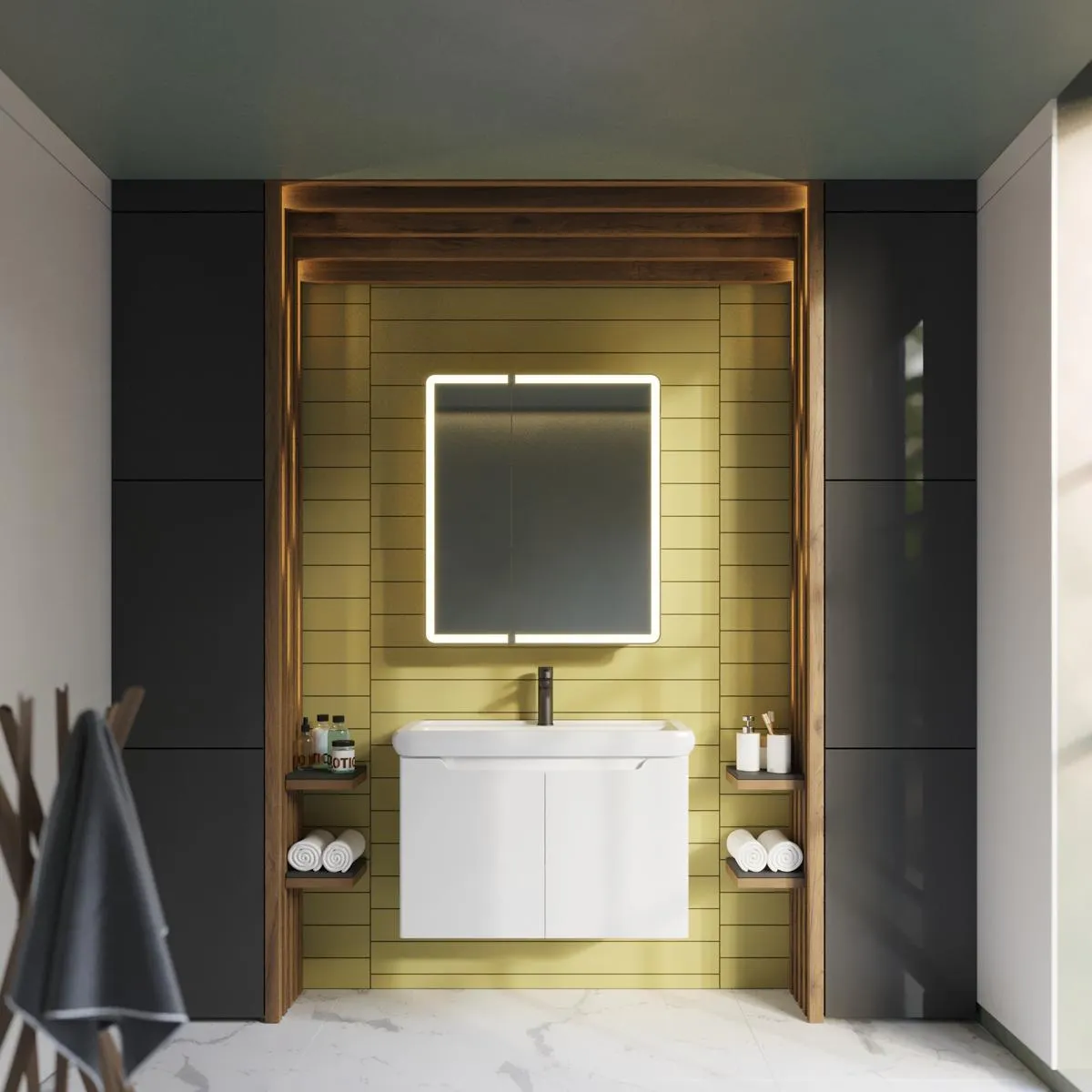 Тумба с раковиной подвесная Dreja Q Plus (D) 70 см, белый