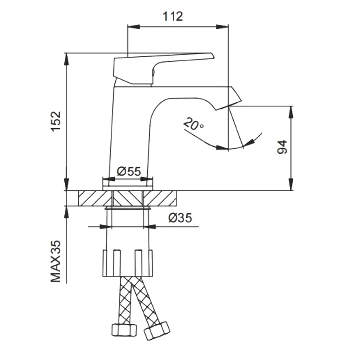 Смеситель для раковины Frap F1071-6, черный