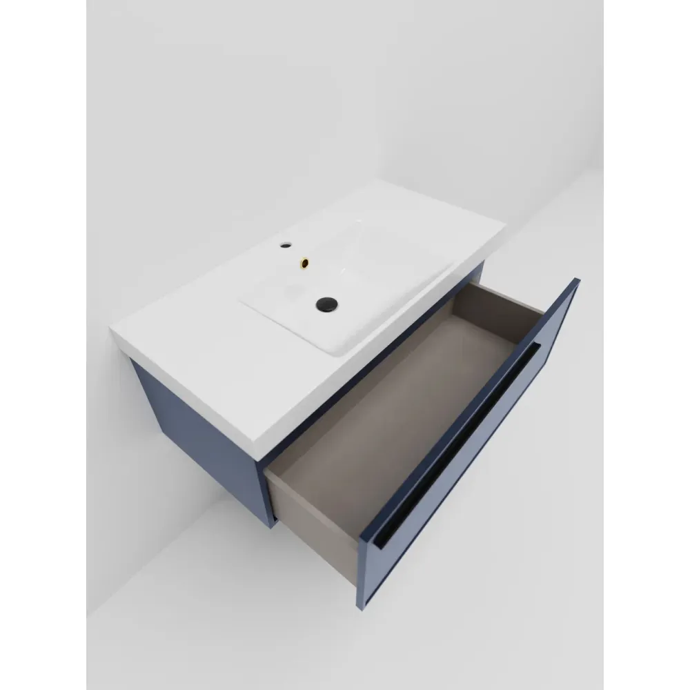 Тумба под раковину подвесная La Fenice Elba FNC-01-ELB-BG-100, синяя
