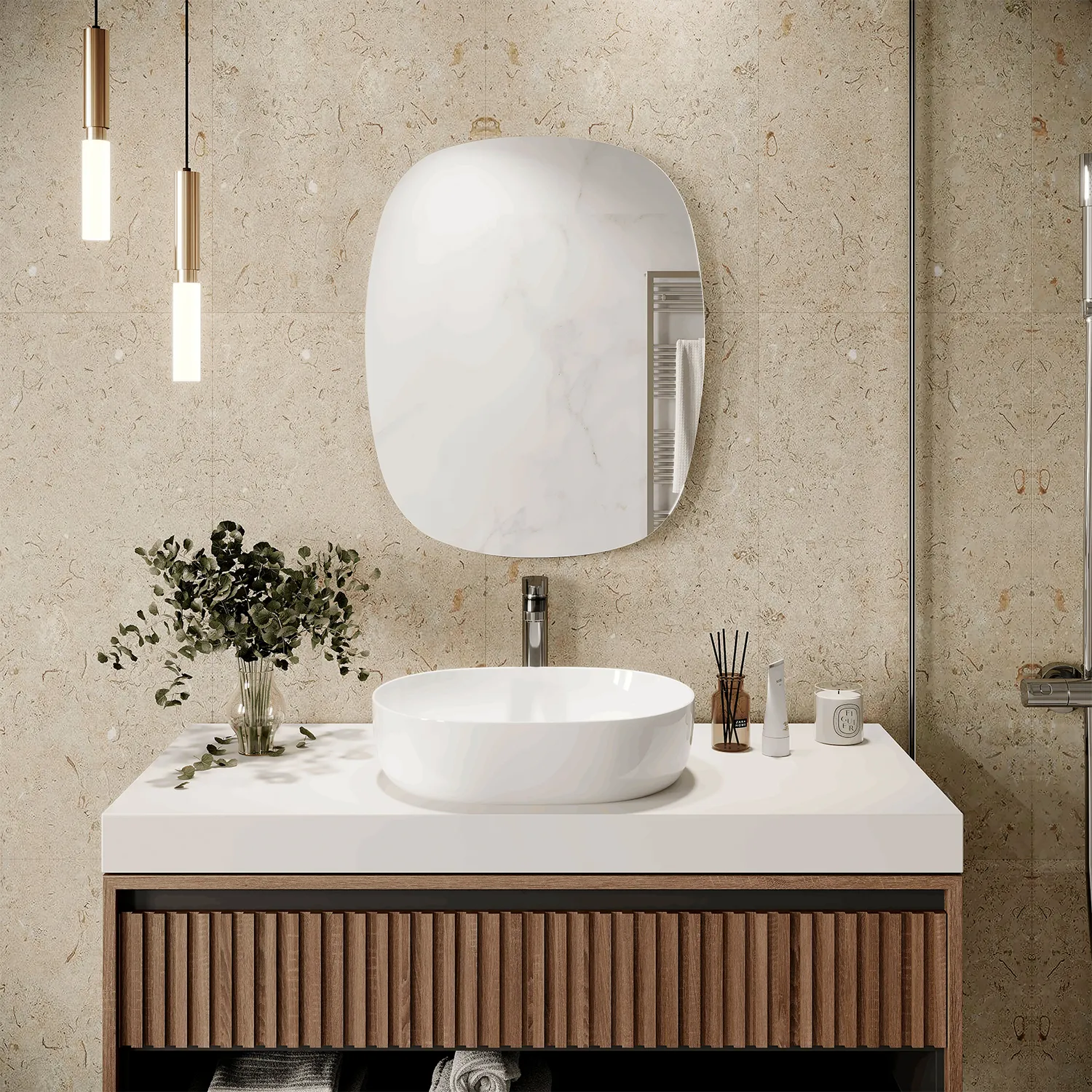Зеркало MIXLINE "Арти" 500*600 (ШВ) еврокромка,универсальный крепеж (559273)