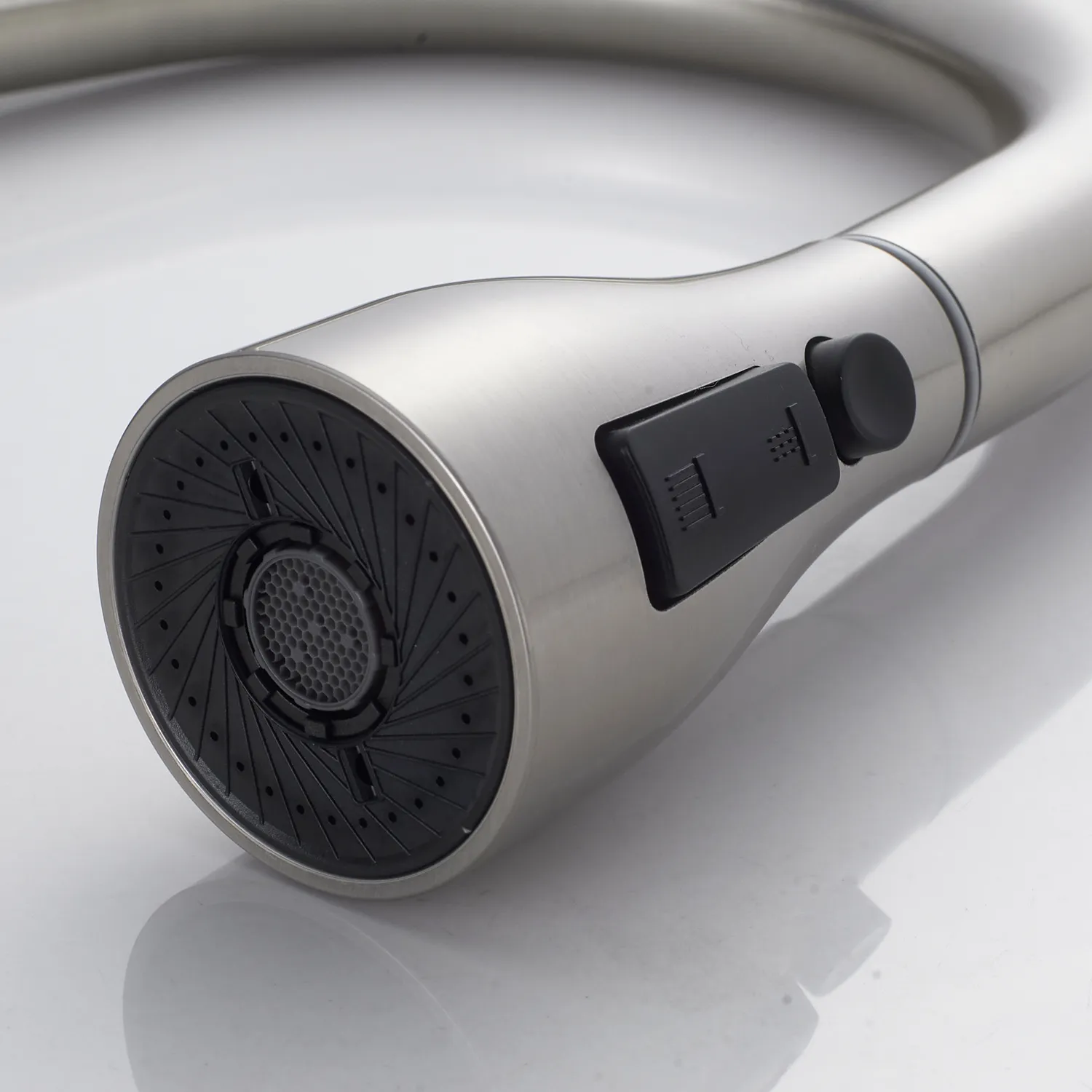 Смеситель для кухни с выдвижным изливом Shevanik S363L, сатин