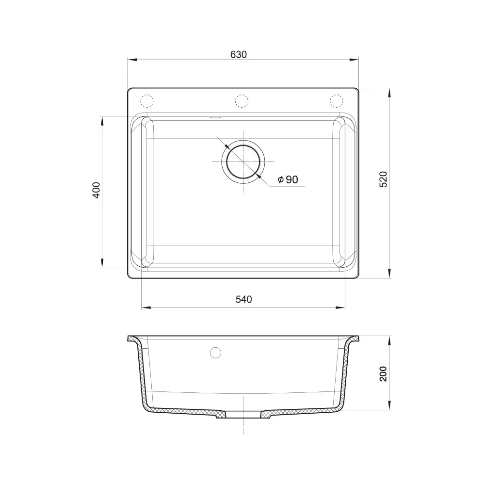 Кухонная мойка Rivelato AXEL Х-60, темно-бежевый