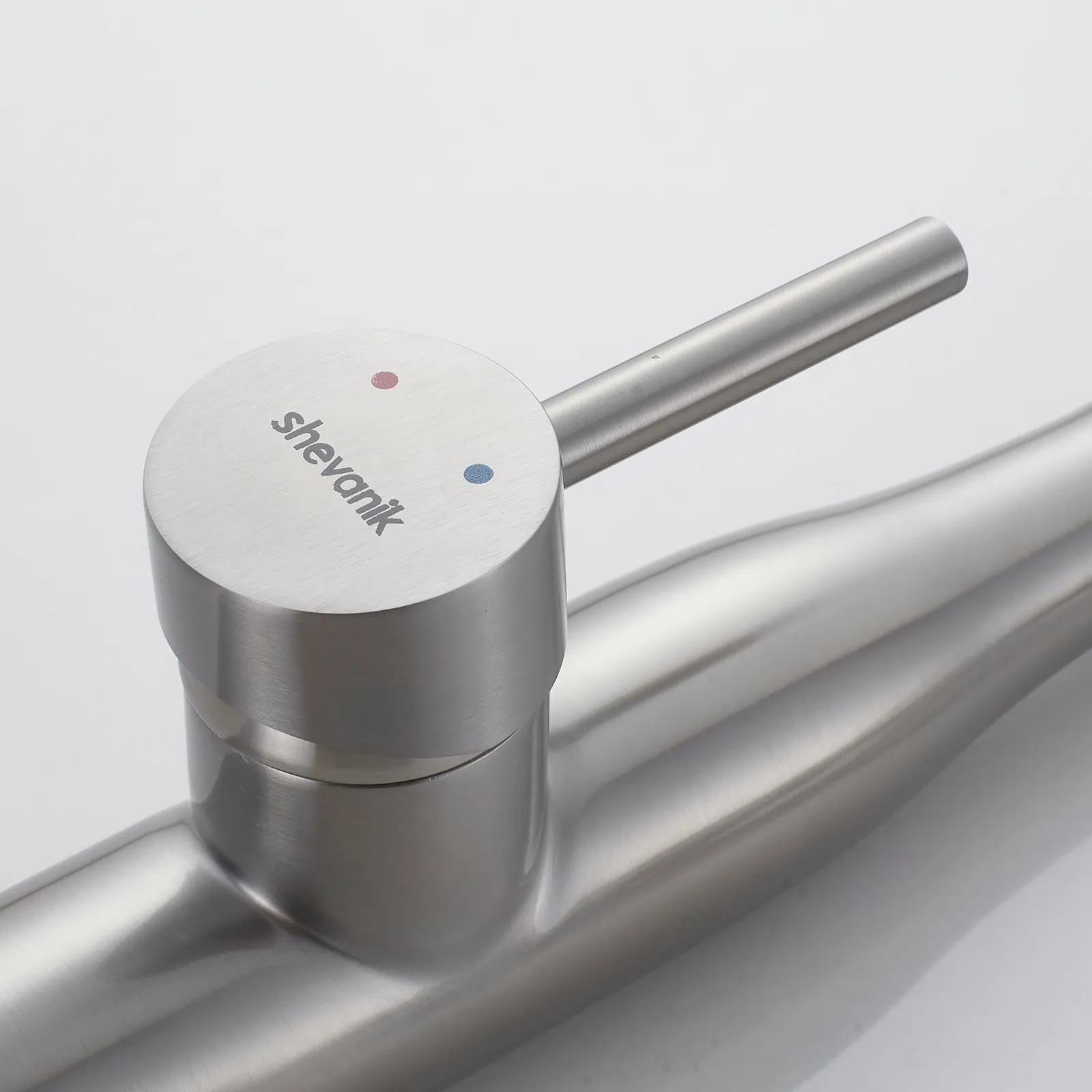 Смеситель для кухни с гибким изливом и режимом "душ" Shevanik S123L-9, сатин