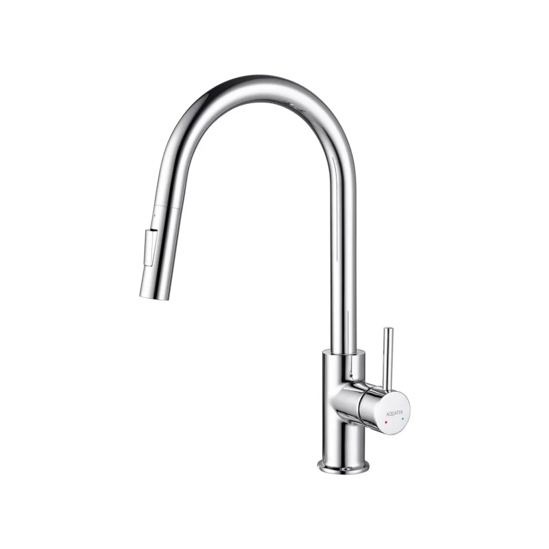 Смеситель для кухни AQUATEK ЕВРОПА, с вытяжным изливом 2 jet, хром AQ1384CR