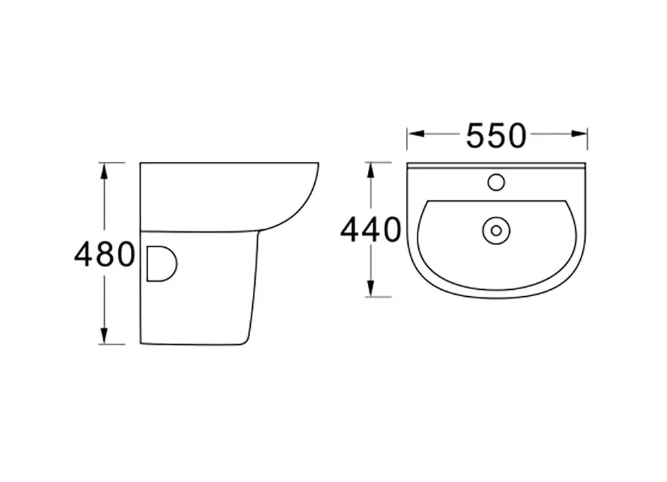 AQ5421-00 полупьедестал 300*240*340 к раковине AQ5420-00
