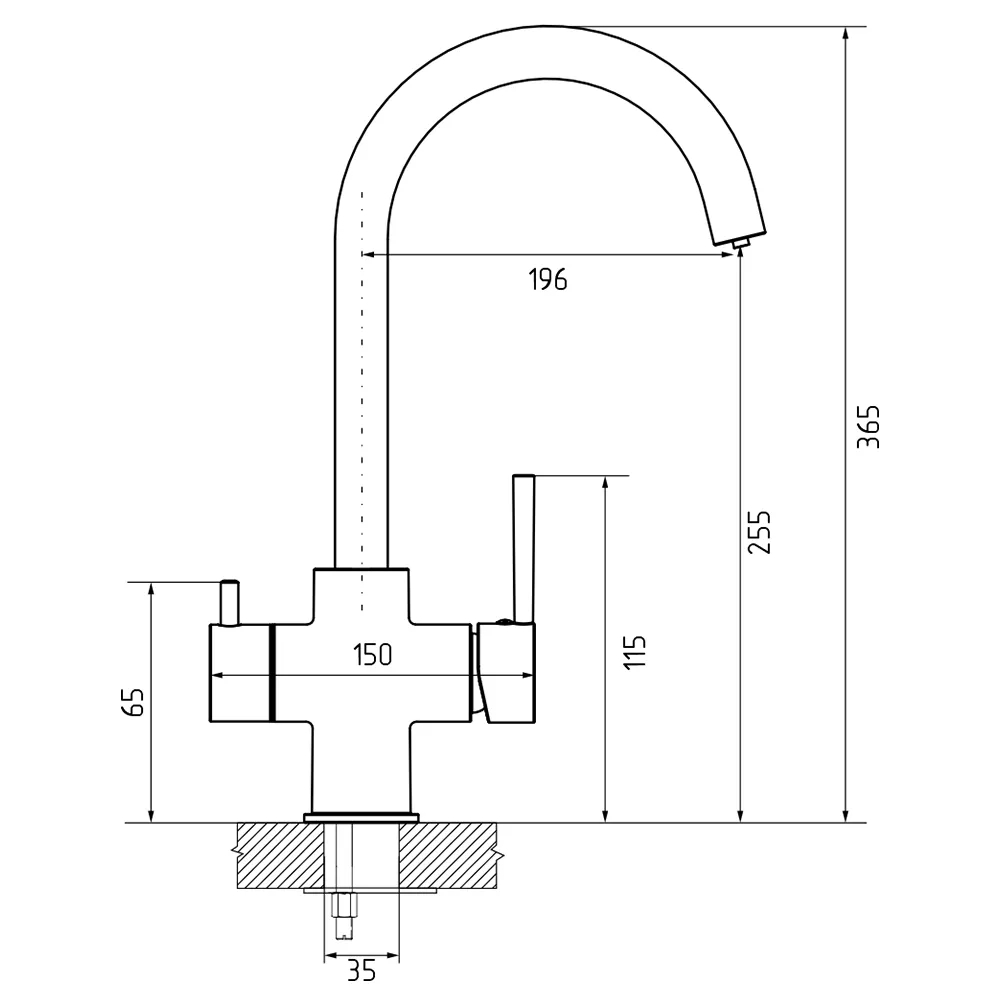 Смеситель для кухни с подключением фильтра GranFestGF-Z-5422, серый