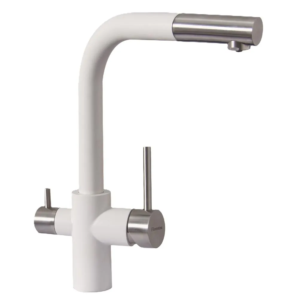 Смеситель для кухни с выдвижным изливом и подключением фильтра Florentina КРИСТАЛЛ 333.32H.2123.201, жасмин