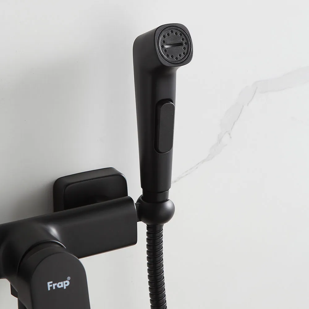 Гигиенический душ со смесителем FRAP F7586-6, черный