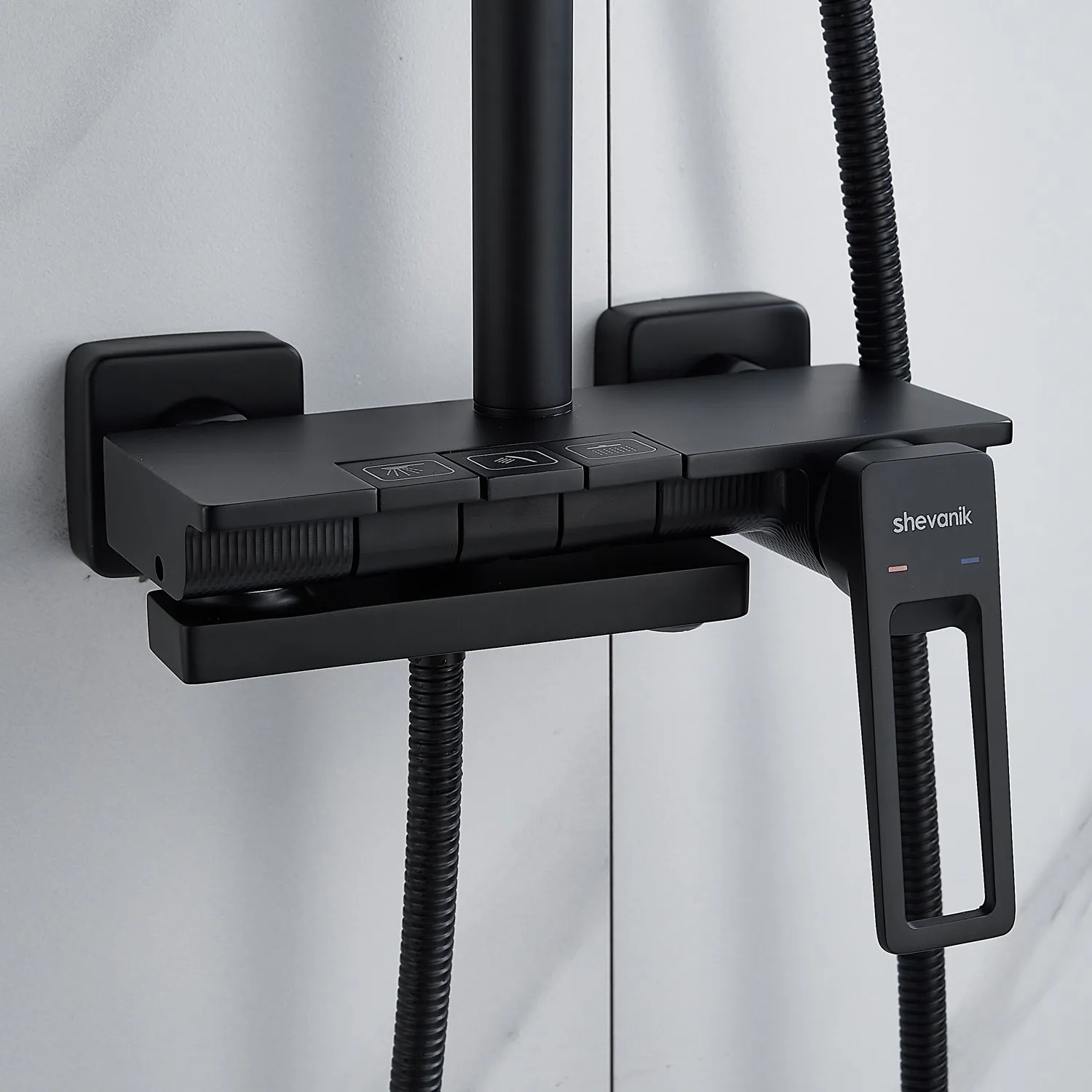 Душевая система Shevanik S6826H, черный