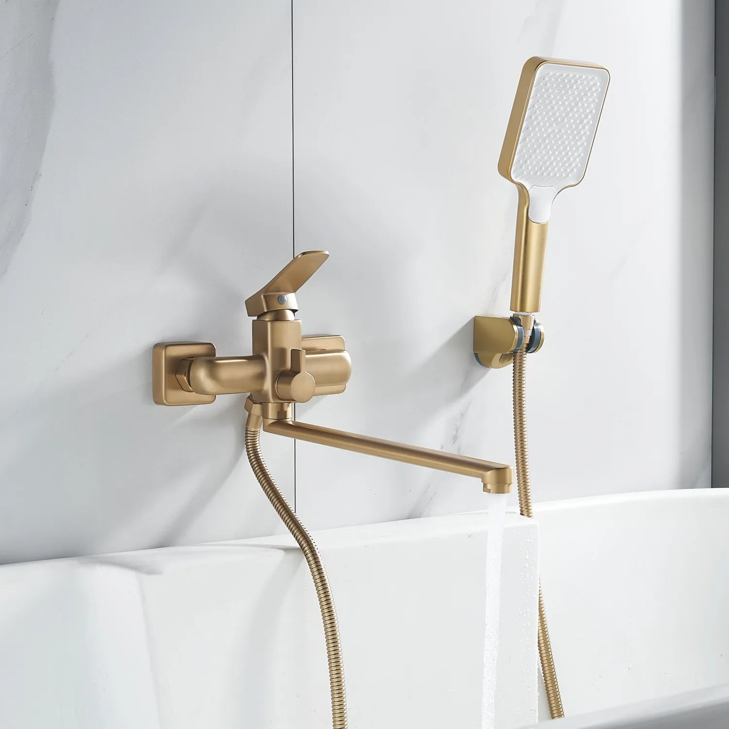 Смеситель для ванны Shevanik S9922G, золотой сатин