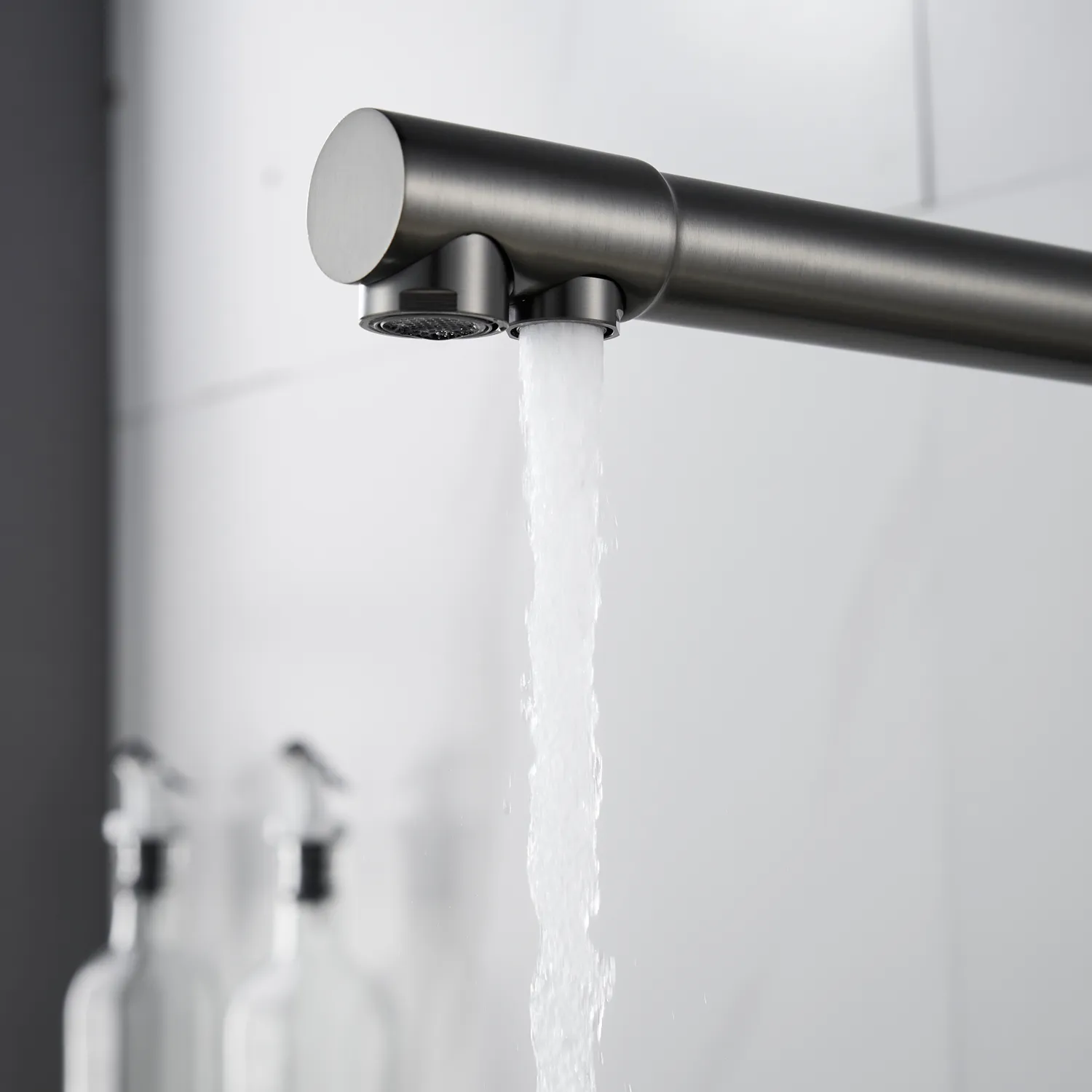 Смеситель для кухни с подключением фильтра Shevanik S248T, оружейная сталь