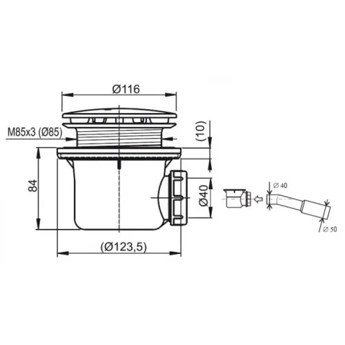 Сифон для поддона Ravak Professional 90 X01749 черный