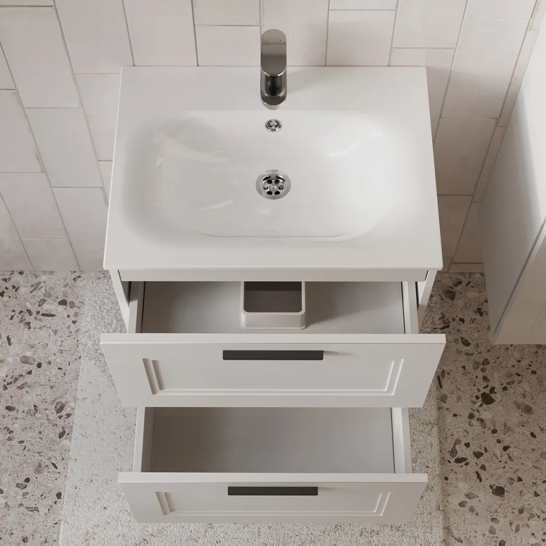 Тумба с раковиной подвесная (60см) Terminus Classik CLA10602900301O, белый