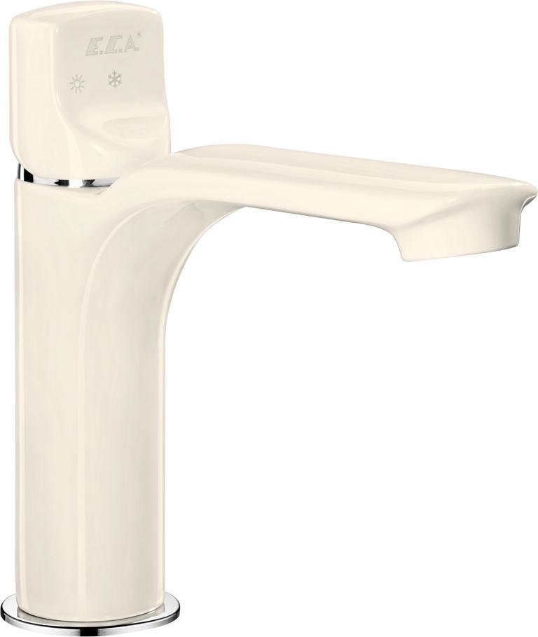 Смеситель для раковины E.C.A MYRA 130 без донного клапана бежевый/хром