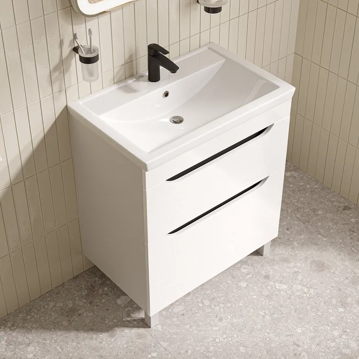 Тумба с умывальником, напольная, 70 см, белый, Ray, IDDIS, RAY70WFi95K