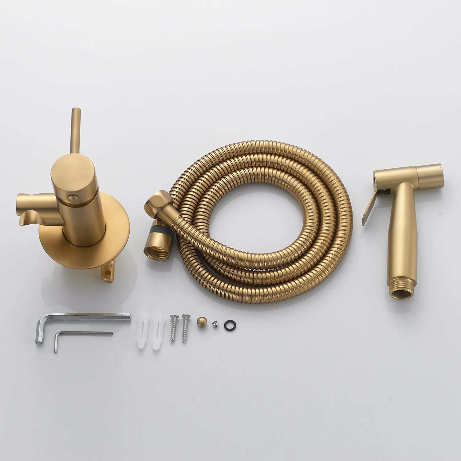 Гигиенический душ со смесителем Shevanik S147G, золотой сатин