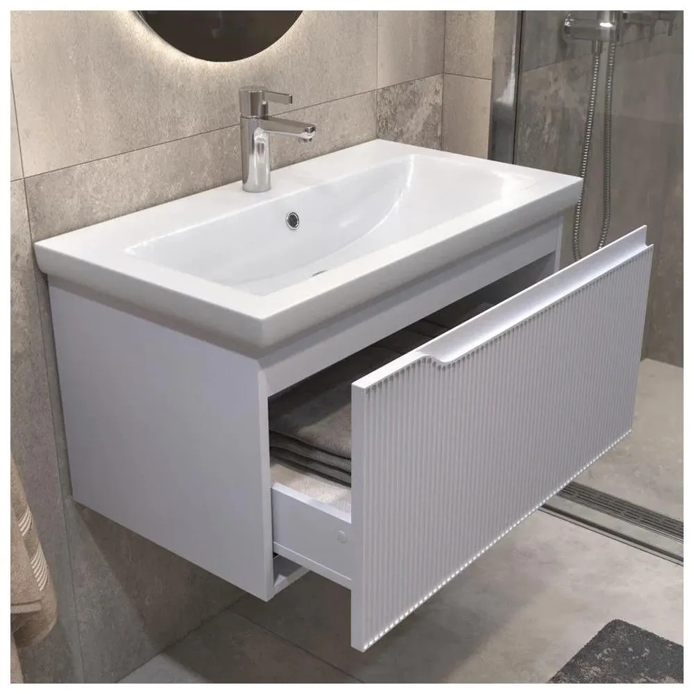 Тумба с раковиной подвесная VIGO Neo 341-com, 80 см