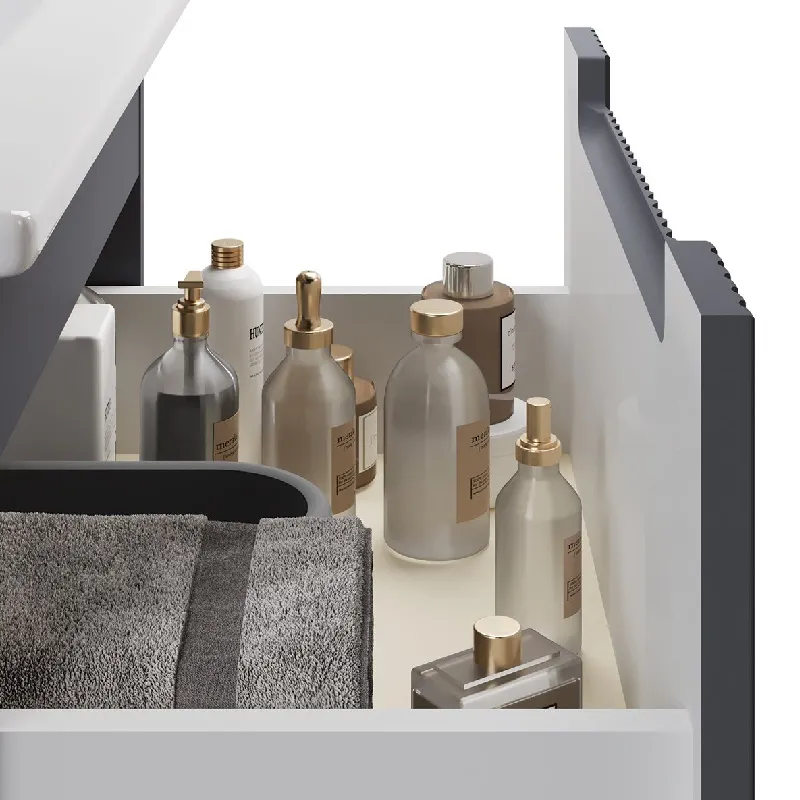 Тумба под раковину подвесная Dreja Euphoria 60 см, серый базальт