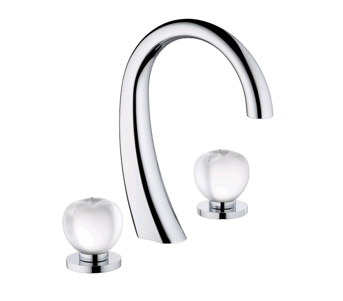 Смеситель для раковины THG Pomme cristal clair satiné, никель матовый PVD (A42 H56 151)