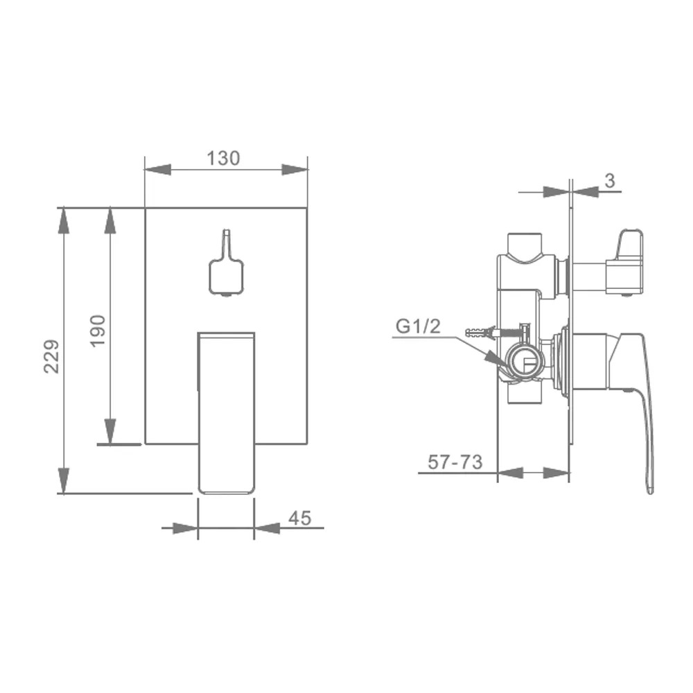 Смеситель для душа Raglo R01.272, хром