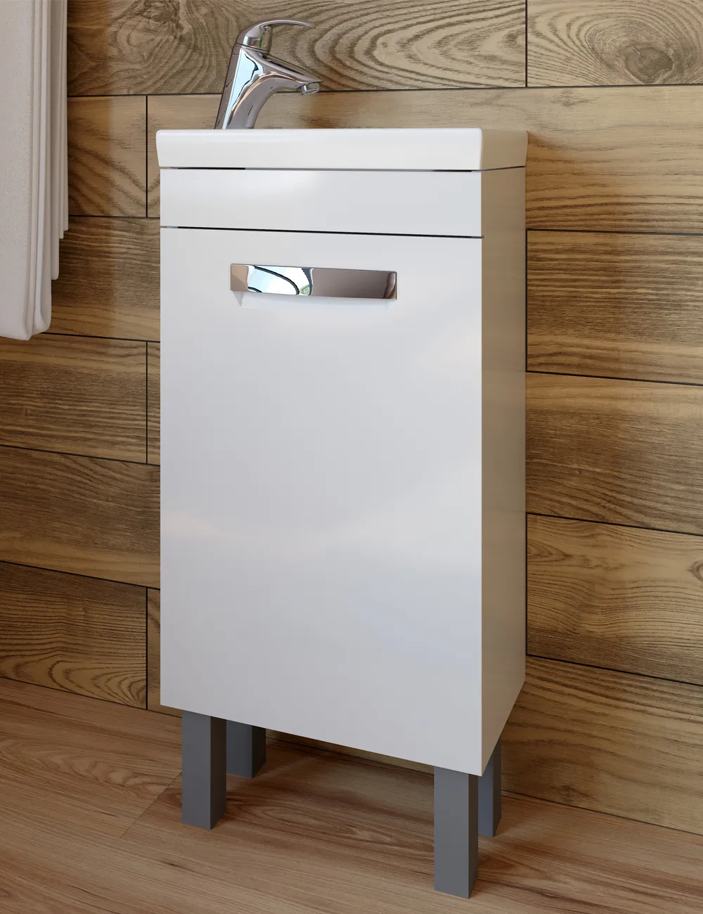 Тумба с раковиной напольная VIGO Plaza tn.PLA.MIR.40.1D, 40 см