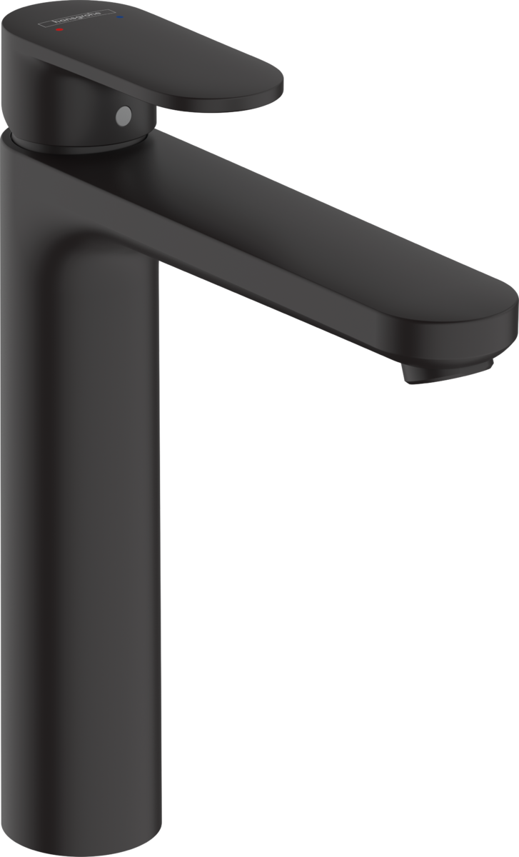 Смеситель для раковины HANSGROHE Vernis Blend 190 мм, со сливным гарнитуром, матовый чёрный (71552670)