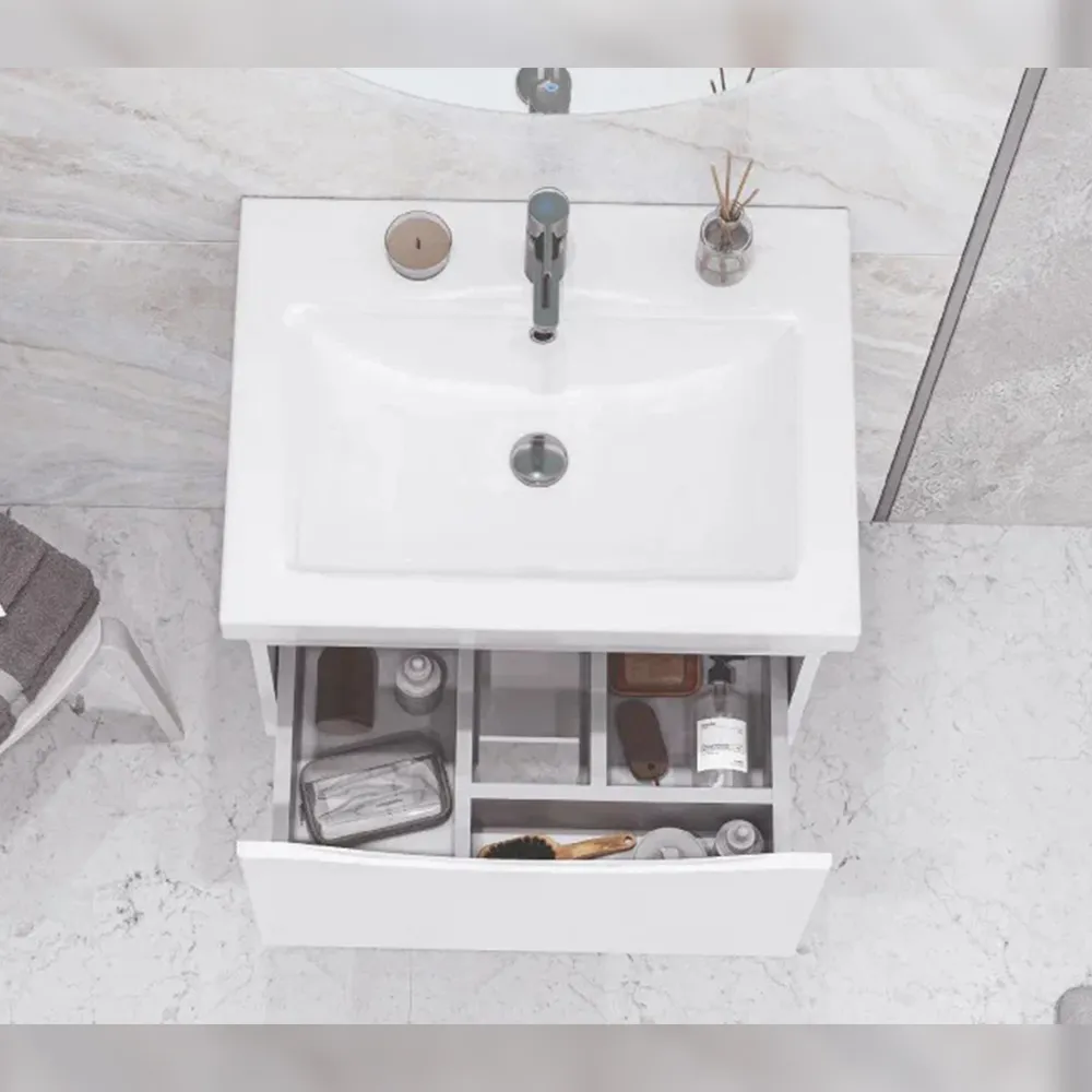 Тумба с раковиной подвесная Velvex Vizo tpVIZ.60.1Y-21, 60 см