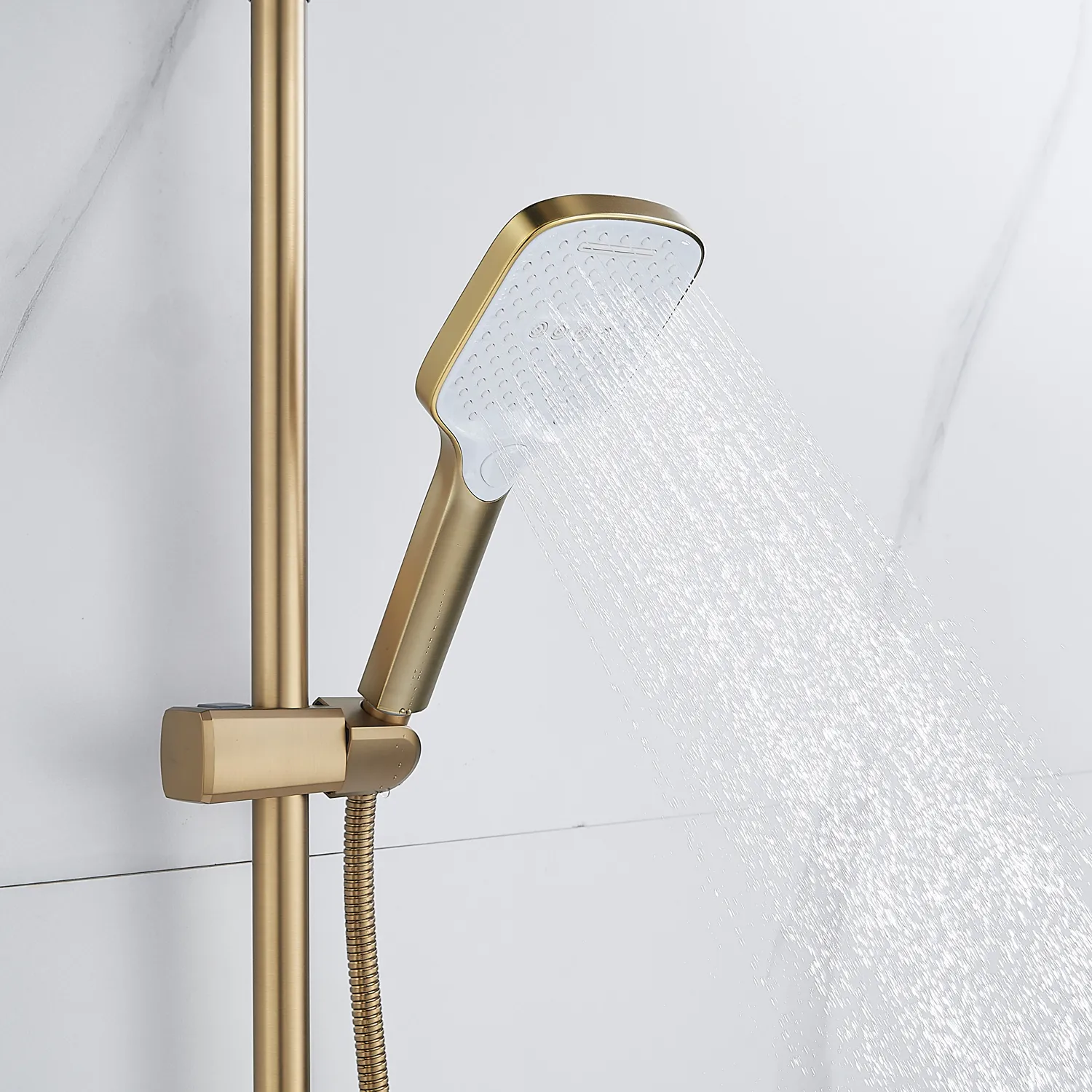 Душевая система Shevanik S4036G, золотой сатин