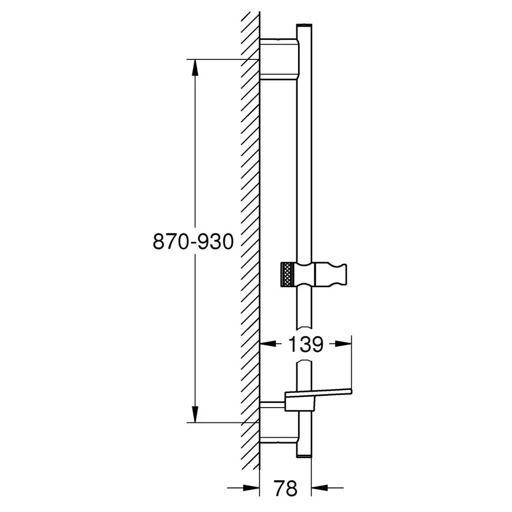 22125KF0 Rainshower SmartActive Душевая штанга, 900 мм, фантомный чёрный