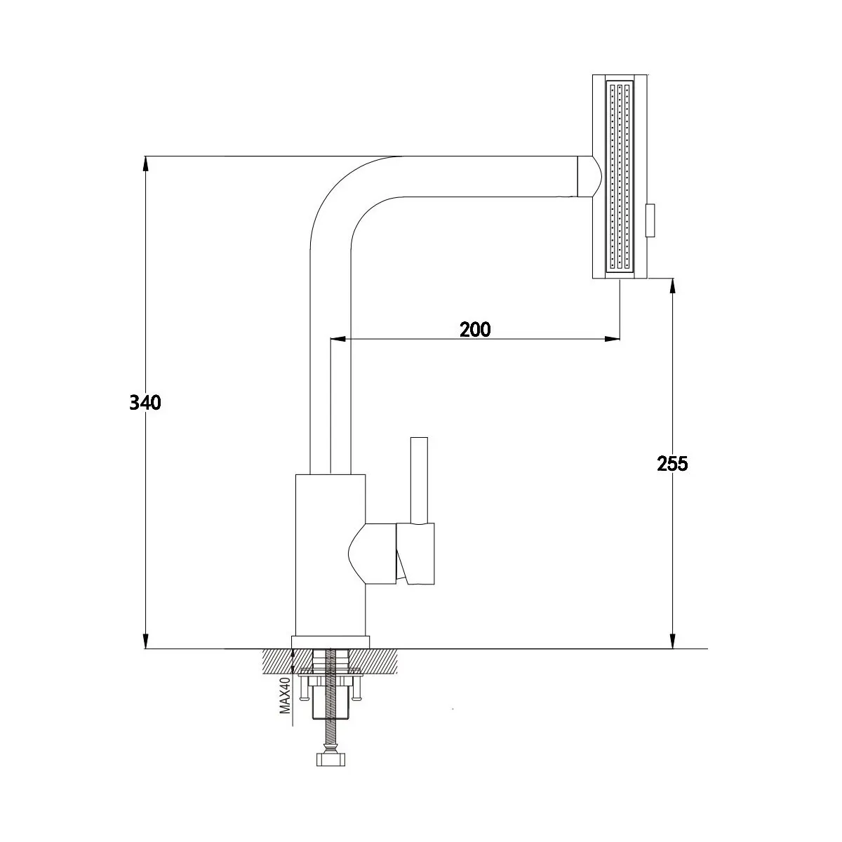 Смеситель для кухни с мультифункциональным изливом Raffine F203L, сатин