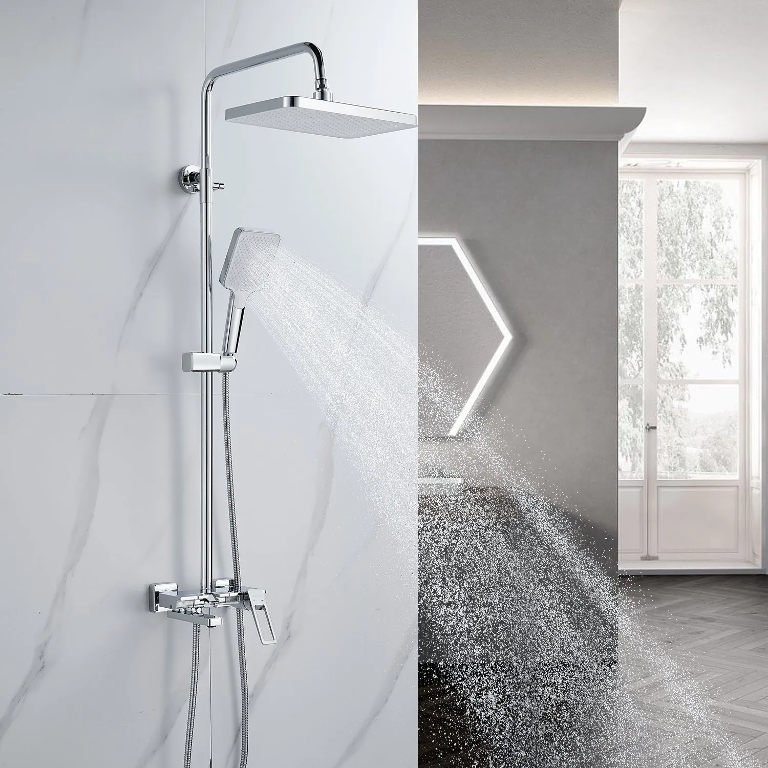 Душевая система Shevanik S6826, хром