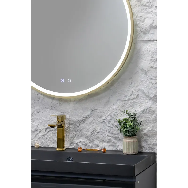Зеркало Silver Mirrors Делуна/Deluna D800 2.2 (TX ,алюм. профиль, цвет золото, подогрев, сенсорный выключатель)