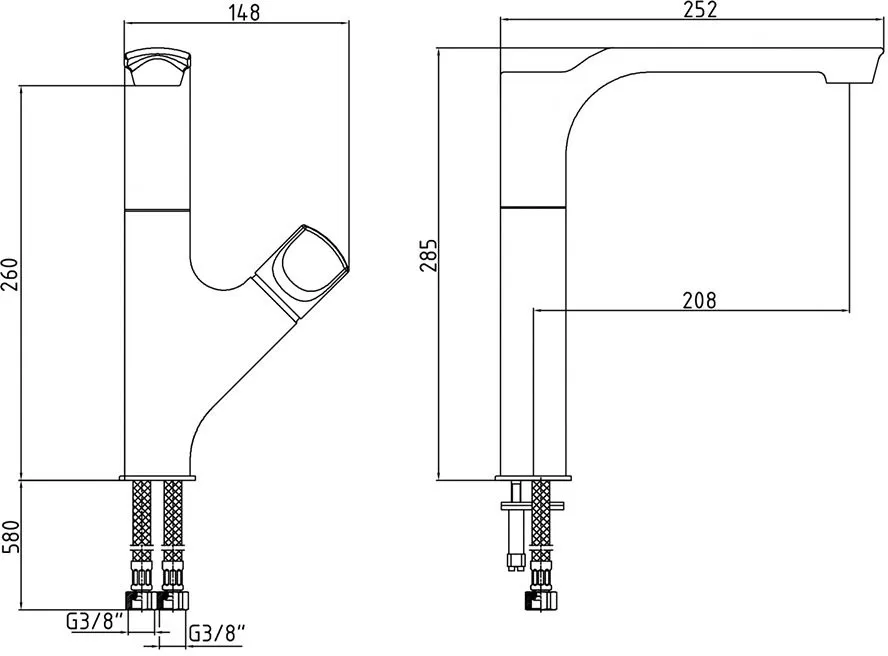 Смеситель для кухни E.C.A Myra 102118063HEX