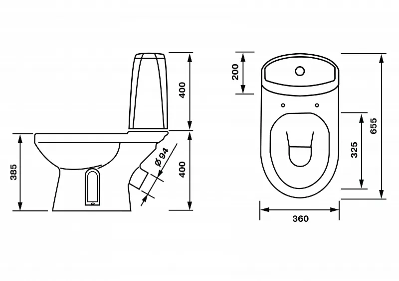 Унитаз-компакт Оскольская керамика "Лея" Люкс 41301130311 с сиденьем, 2 режима