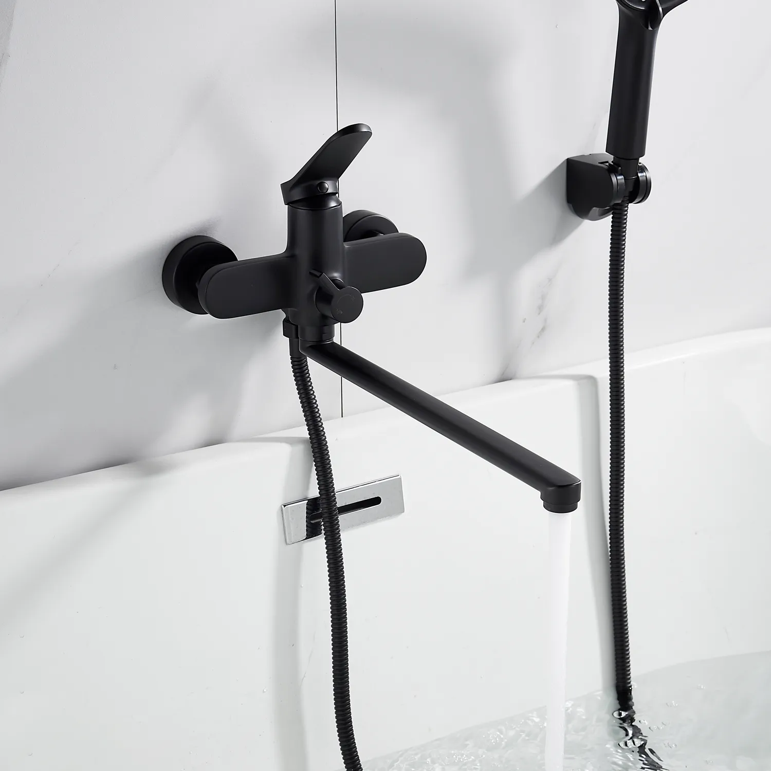 Смеситель для ванны Shevanik S4322H, черный