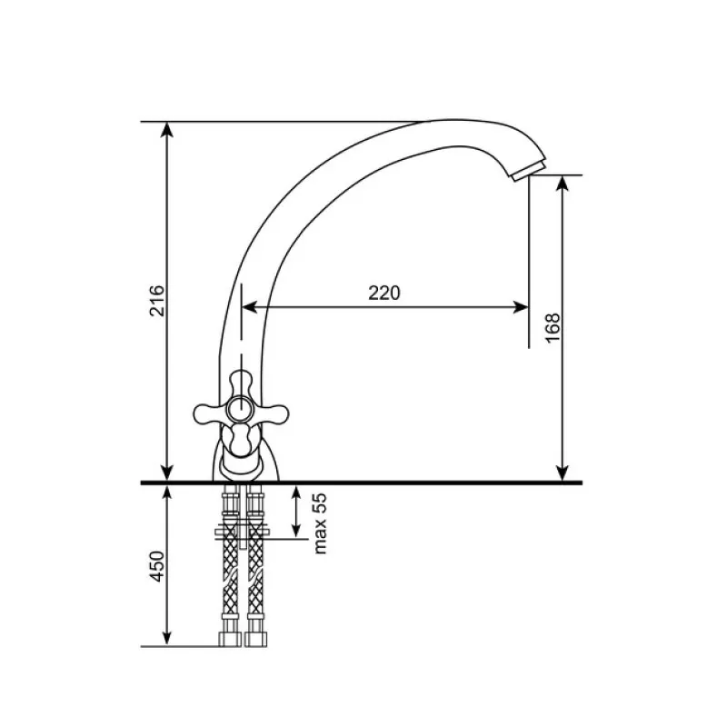 Смеситель для кухни Ulgran U-013-342, графит