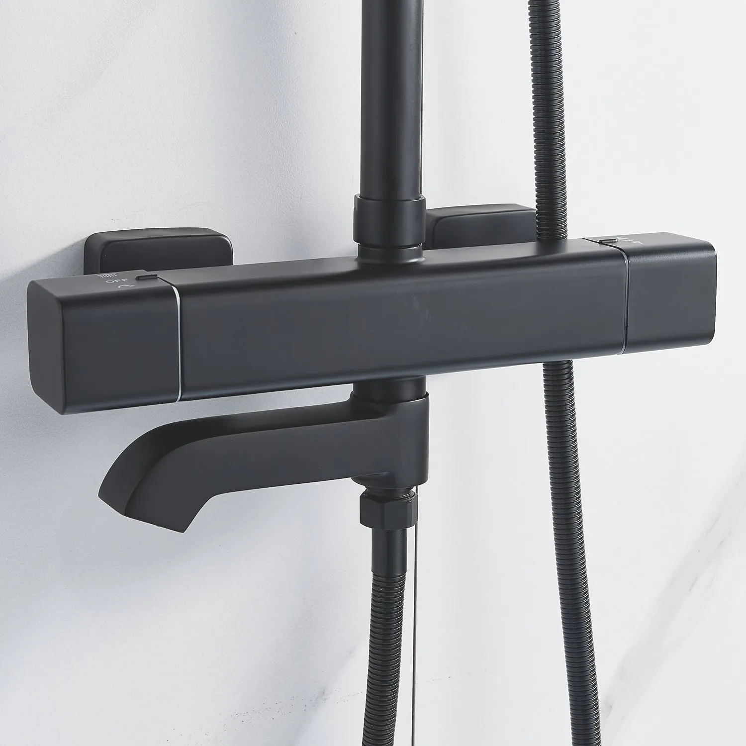 Душевая система c термостатом Shevanik S3096H, черный