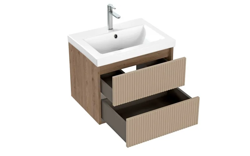Тумба подвесная CERSANIT CLASSIC RIBBLE 60 бежевый под раковину S-UM-COM60/1-w (COMO 60) (69277)