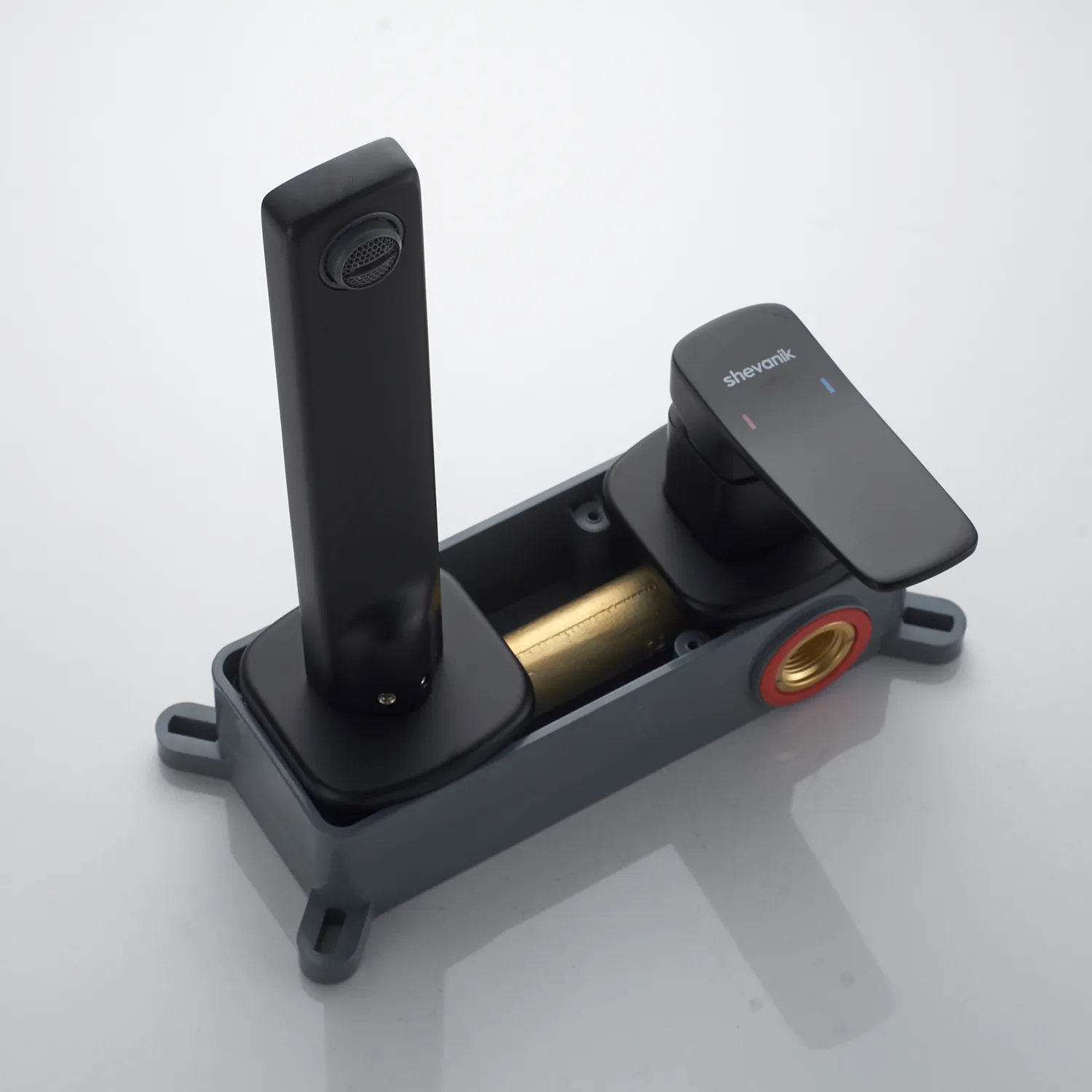 Смеситель для раковины встраиваемый Shevanik S9941H, черный