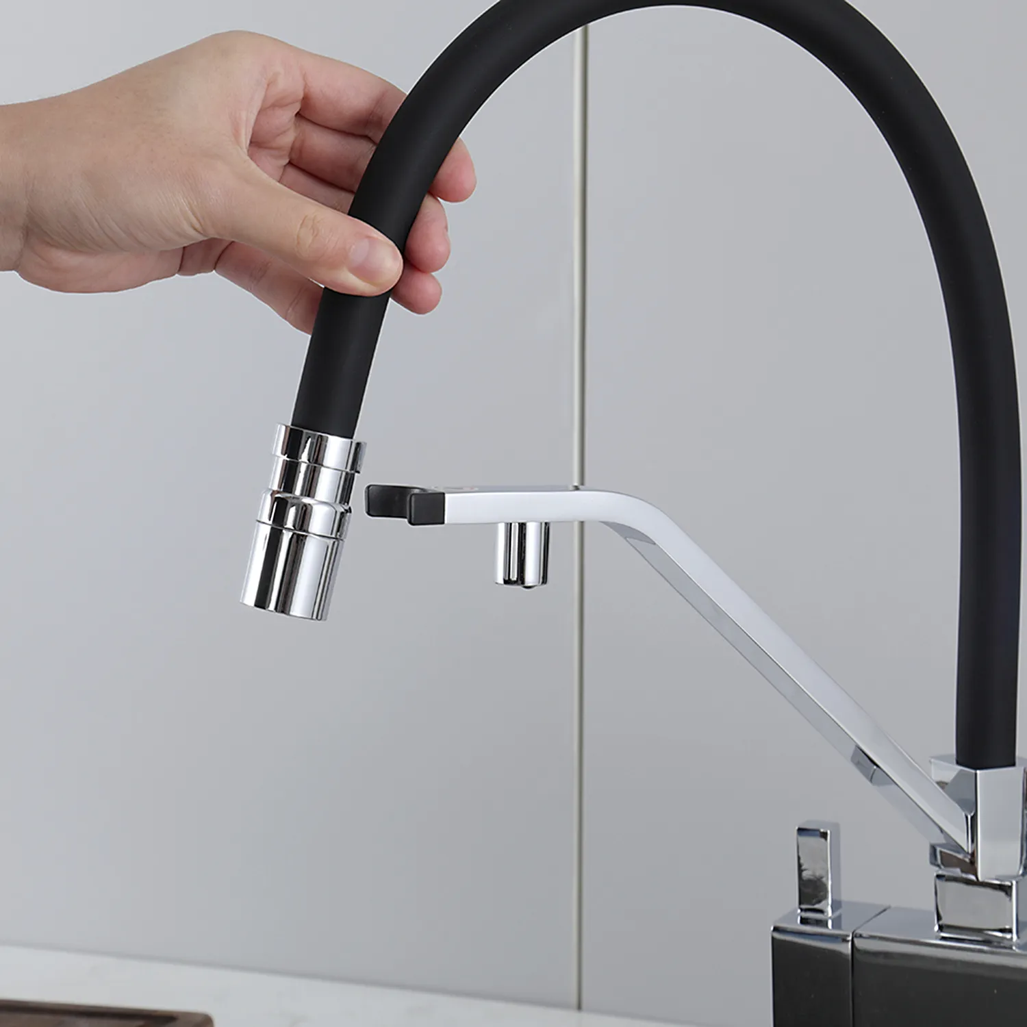 Смеситель для кухни с гибким изливом и подключением фильтра GAPPO G4395-60, хром