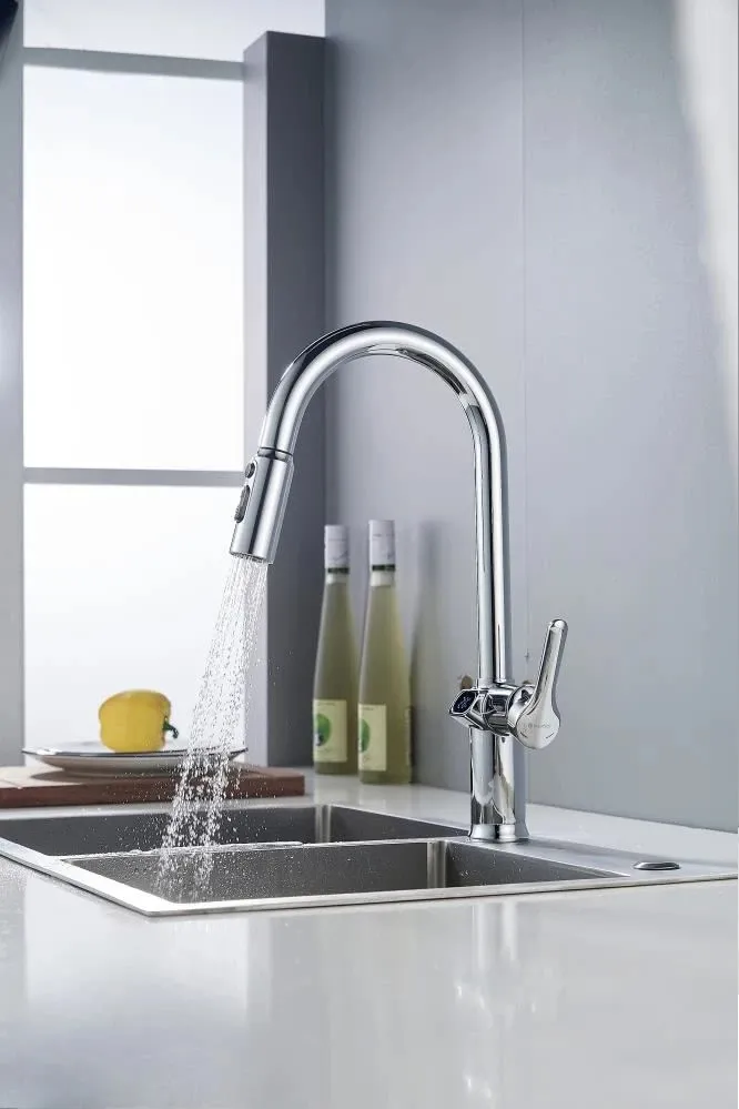 Смеситель для кухни с индикатором температуры Knotlor KN-100, хром