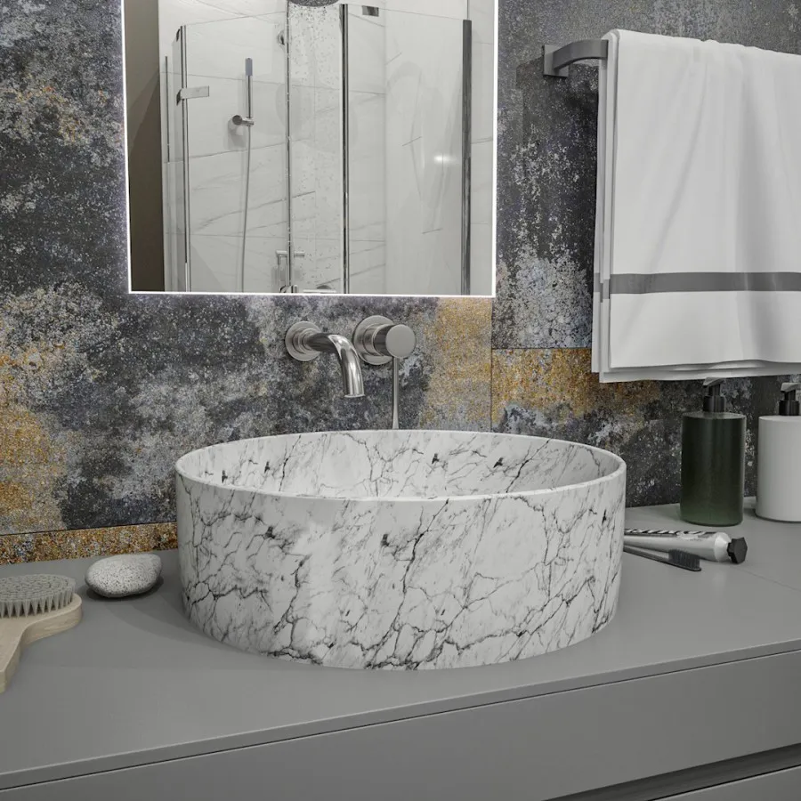 Раковина чаша Maretti EA13NS10-740MR, белый мрамор