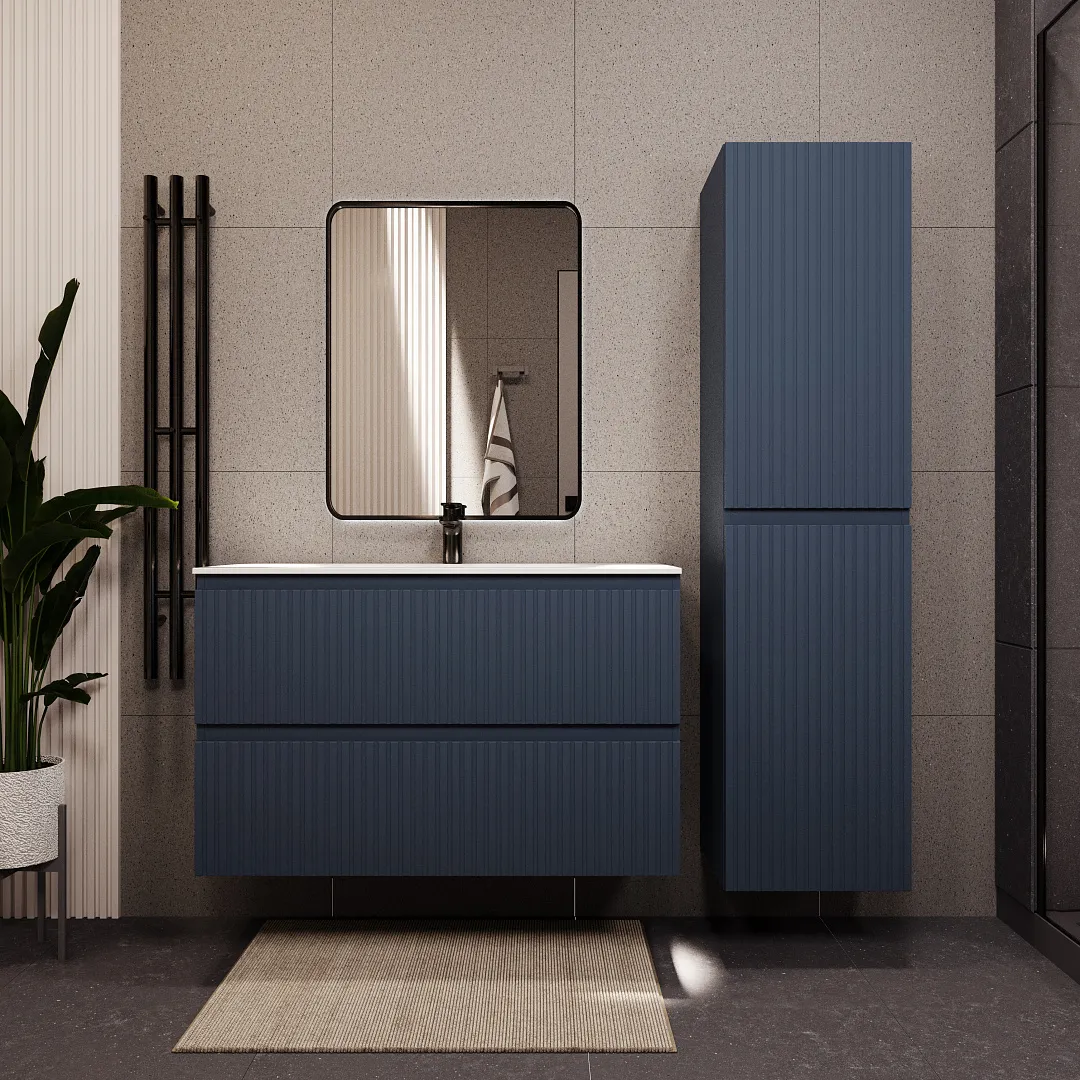 Тумба с раковиной подвесная (100см) Terminus Vatikan VAT101002703101O, серый шёлк