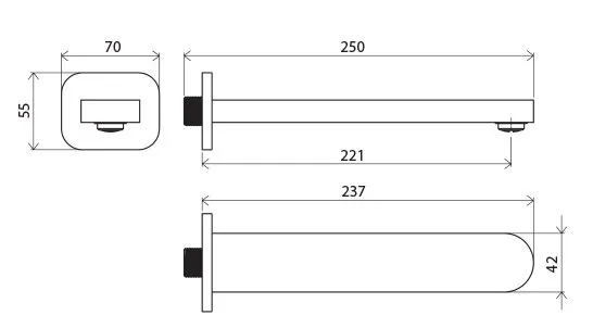 Излив Ravak Chrome CR 027.00 (X07P113) 232 мм
