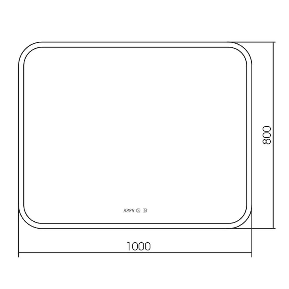 Зеркало Silver Mirrors Стив 1000х800 - 3 (сенсорный выключатель, двойной подогрев, часы)